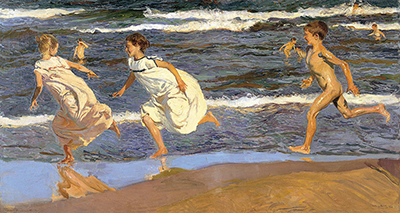 Running Along the Beach Joaquin Sorolla